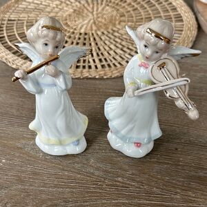 Porcelain Angel Figurines with Instruments
